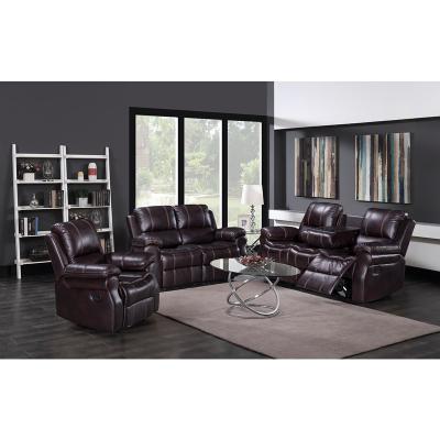 China Fashion Adjustable Modern Style 6 Seaters Living Room Air Leather Reclining (Height) Sofa Sets Furniture for sale