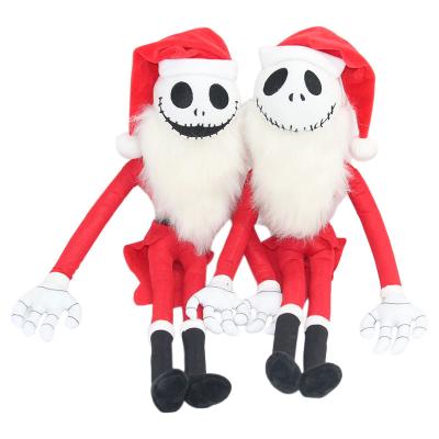 China Christmas Horror Night Skull Plush Doll Creative Halloween Toy Funny Santa Jack Soft Doll for sale