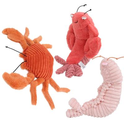 China Plush Dog Bite Toy Seafood Shape Animal Cat and Dog Stuffed Plush Dog Toy Pet Interactive Chew Stuffed Toy for sale