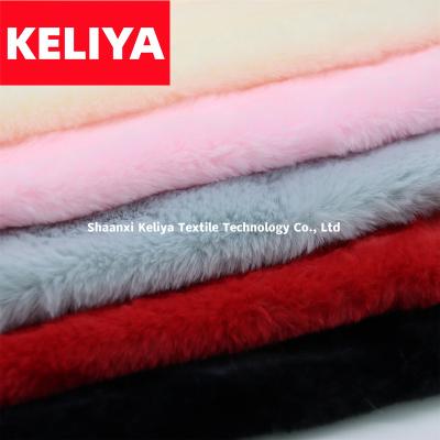 China Wholesale Waterproof KELIYA 100% Polyester Long Pile Faux Rabbit Fur Fabric for sale