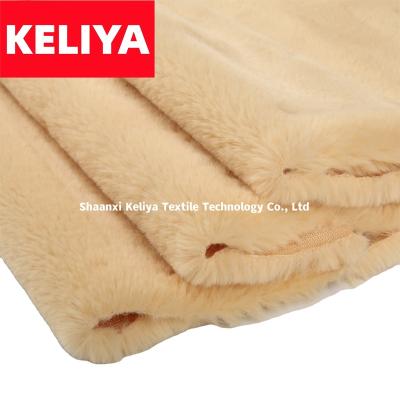 China KELIYA 10mm size rabbit faux fur waterproof fabric for toy blanket for sale