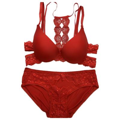 China QUICK DRY high quality Women Bra And Panty Sets Sexy nightclub wild temptation Silky Back underwear set comfortable  breathable bra for sale