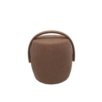 China Round Convertible Elegant High Density Hotel Stool Fabric Pouf Stool Round Stool for sale