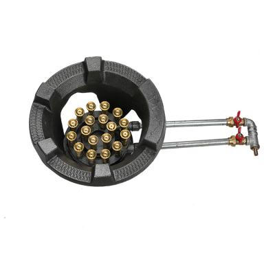 China Easily Cleaned / High Efficiency Free Sample Brass High Pressure Cast Iron Nozzle 18 Jet Gas Burner Stove for sale