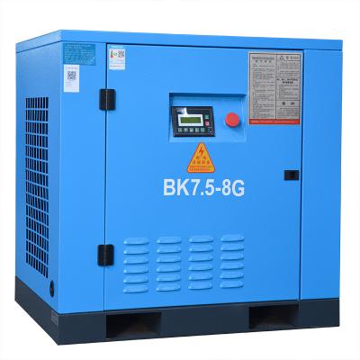 China Lubricated Industry 7.5kw Air Cooled Air 1.0m3/min Displacement Small Electric Screw Air Compressor for sale