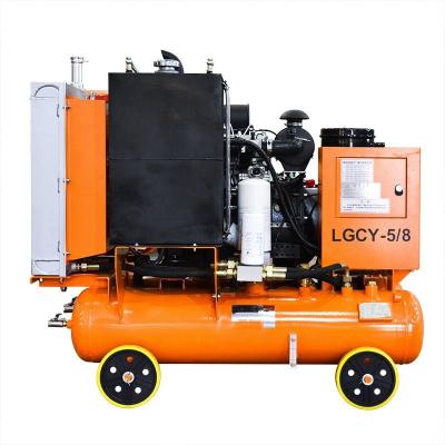 China Kaishan 8bar 10 bar motor lubricated portable screw air compressor for digging for sale