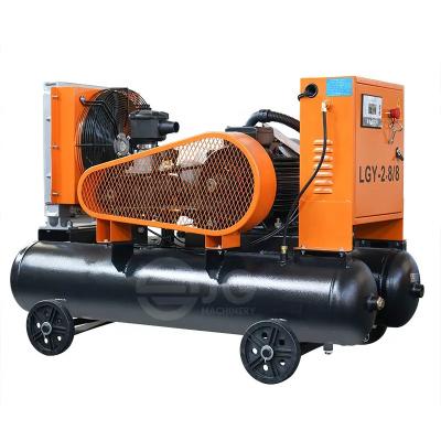 China 8 bar 15kw lubricated electric mobile screw high pressure air compressor for mine for sale