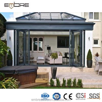 China Space Saving Outdoor Aluminum Canopy Folding Glass Folding Door for sale