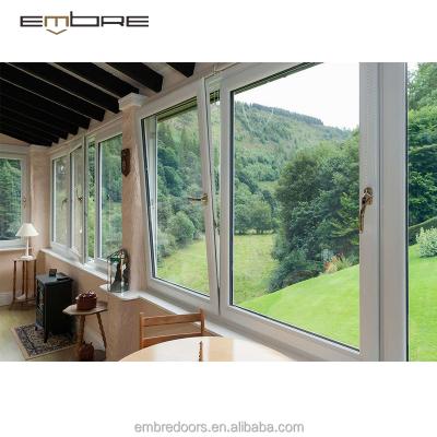 China Swing Aluminum Double Glass Wooden Windows Design In Pakistan for sale