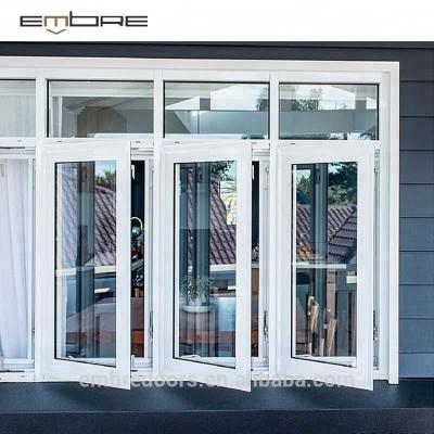 China Swing Prefab Aluminum Frame Sash Glass Windows And Doors Price for sale