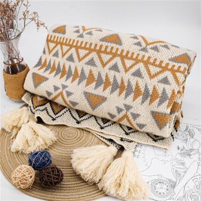 China PORTABLE Custom Washable 100% Acrylic Knitted Lightweight Throw Blanket Large Size Warmly For Home Decorative Bed Sofa for sale