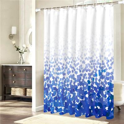 China Sustainable 3D Digital Printing White Bath Waterproof Durable Rust Resistant Shower Curtain for sale