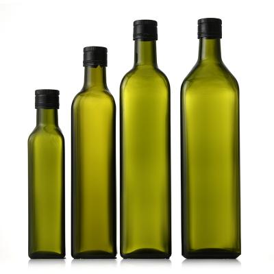 China Best Healthy Olive Oil Bottle 1000ml Square Olive Oil Glass Bottle Dark Green Olive Oil Bottle for sale