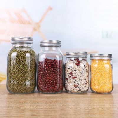 China Viable wholesale clear glass spice mason jar mason jar tin can mini reasonable prices glass bottles lid for sale