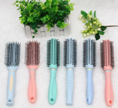 China Salon Professional Plastic Rolling Hair Brush With High Quality Hair Roller Hair Brush Ionic Comb for sale