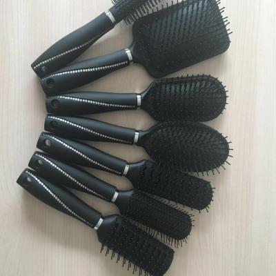 China Wholesale Ningbo Professional Plastic Crystal Hair Brush Rhinestone Novelty Diamond Hair Comb Brush Easy Detangling Charming for sale