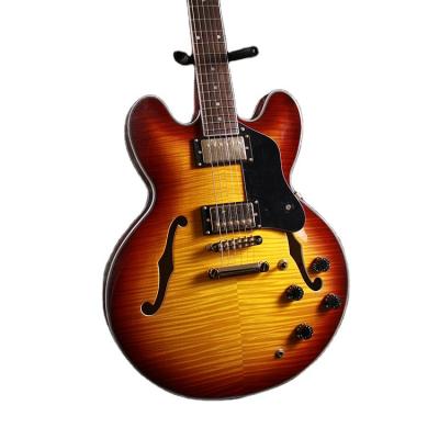 China Laminated Maple With Flame Maple Low Price Semi Guitar The New Type Of Hollowbody Jazz Electric Guitar 6 Strings for sale