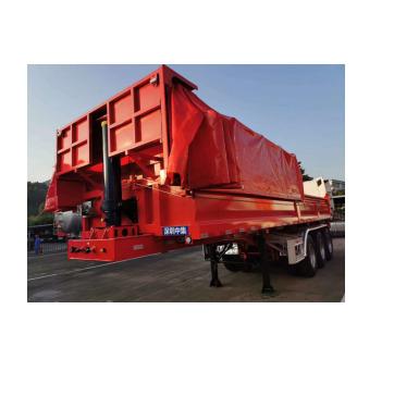 China Truck Trailer Sliding Curtain Mining Dump Dump Side Tipper Rear Dumper Semi Trailer With Three Axles for sale