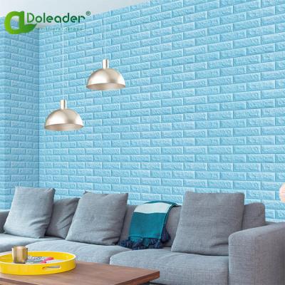 China Waterproof+ECO-Friendly doleader The most popular home decoration easy to clean 3D brick wall wallpaper stock lot for sale