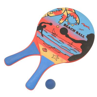 China Popular Wholesale High Quality Cheap Colorful Printing MDF Beach Wooden Racket 38*24*0.8cm for sale