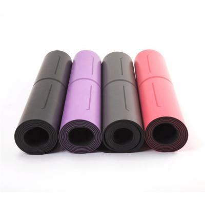 China Custom Cheap Cheap ODM Yoga Exercise Dispenser Anti Slip PU Natural Rubber 5mm Leather Yoga Mat for sale