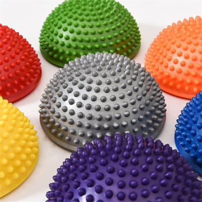 China Semi-spherical spiky pvc foot massager yoga massage ball durable pvc pvc hand massage balls for sale