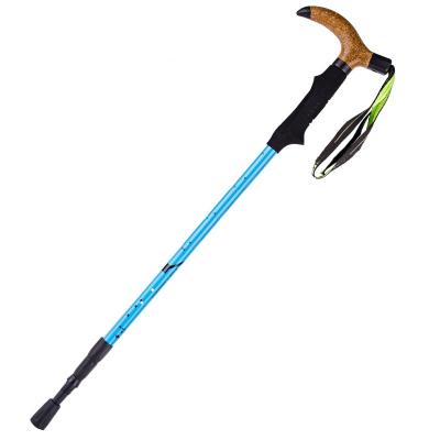 China Outdoor Camping Hiking 7075 Aluminum Alloy Outdoor Travel Walking T-Handle Hiking Poles Trekking Poles Customized for sale