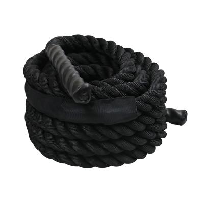 China Wear Resistant 25mm Diameter 9 Meter Length Workout Exercise Battle Rope Heavy Weight Weighted Training Rope Fitness for sale