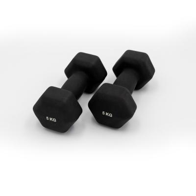 China Durable +Protable+No-slip Colored Coated Neoprene Round Dumbbell Set Different Kgs Fitness Hex Neoprene Dumbbell Set For Women for sale