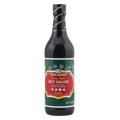 China 500ml Naturally Brewed Wholesale OEM Factory Price Less Salt Top Light Soy Sauce 500ml for sale