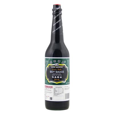 China 625 ml Jade Bridge Brand OEM Superior Less Salt Dark Soy Sauce 625 ml for sale