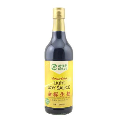 China 500ml Desly 500ml Gold Label Soy Sauce Premium Organic Light Soy Sauce Soy Sauce OEM Chinese Factory for sale