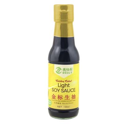 China wholesale 150ml Desly gold for supermarket kitchen oem label premium light soy sauce 150ml for sale