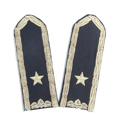 China For Unifrom Military Handmade Embroidery Shoulder Panels Epaulettes Military Uniform Luxurious Custom for sale