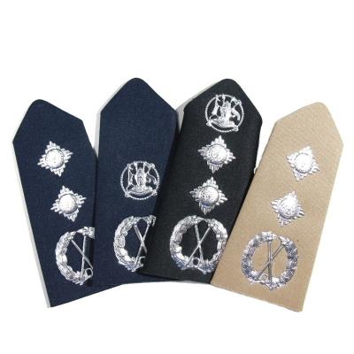 China For Military Unifrom Stripes Shoulder Rope Epaulets Embroidery Bullion Thread Patches Shoulder Board Epaulets for sale