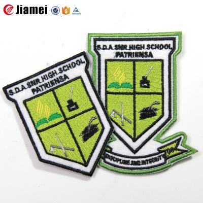 China Other Factory Made Embroidery Logo School Badges Iron On Patches for sale