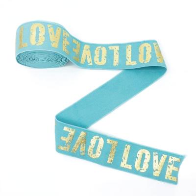 China Elastic Personalized Custom Customized Printed Silk Satin Ribbon Gift Band With Name Logo for sale