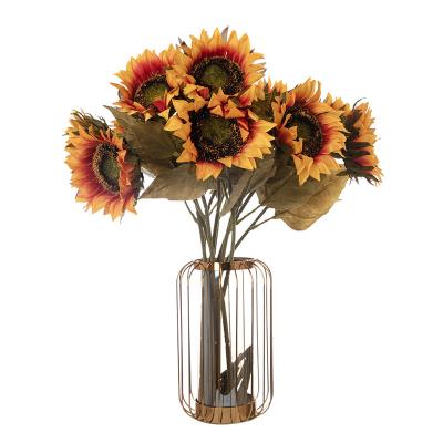 China DY1-4317 Artificial Sunflower Artificial Flower For Wedding Home Decoration Flowers for sale