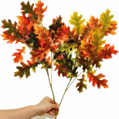 China Custom Indoor Artificial Plant Fake Branches Plants and Leaves Artificial Oak Trees for Floral Greenery Wall Decoration for sale