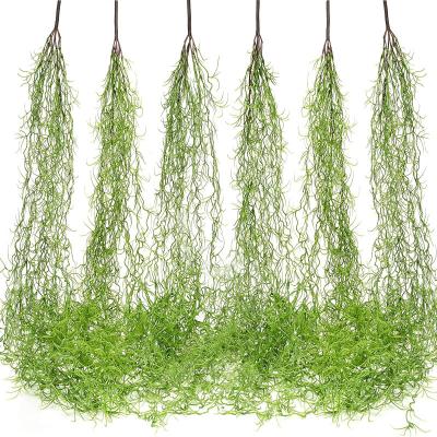 China Real Romantic Preserved Rose Factory Indoor Plant Wall Decoration Plastic Hanging Plant Faux Greenery Ceiling For Potted for sale