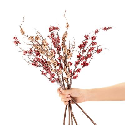 China MW82109 Holly Foam Berries Artificial Dry Branches for New Year Wedding Christmas Home Decorative for sale