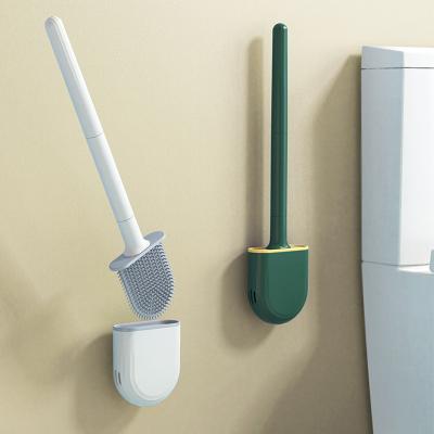 China Sanga 2021 New Design Viable Detachable Silicone Bathroom Brush Toilet Cleaner Cheap Detachable TPR Cleaner With Holder Set for sale