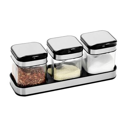 China Professional Viable Household Food Seasoning Container with Flip Lid and Spoon Tools Easy Storage for sale