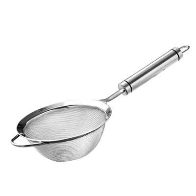 China 10CM Diameter Basket Standard Size Tools Stainless Steel Flour Sieve Viable Baking Sifter With Handle for sale