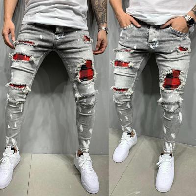 China Factory Hot Selling Waterproof Washed Slim Ripped Casual Men's Black Friday Men's Jeans Denim Pants Jeans With Hole for sale