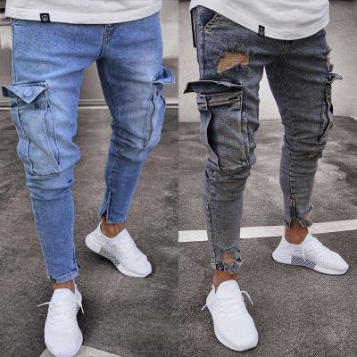 China QUICK DRY Cargo Pockets Styles Mens Jeans Pants New Design Mens Straight Loose Fit Jeans Pants for sale