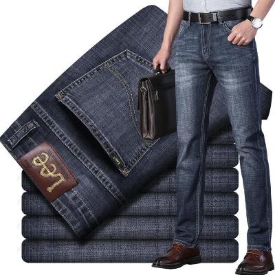 China Custom Cowboy Jean Pants Men's Breathable Stretch Jeans Slim Business Fit Straight Formal Casual Mens Loose Jeans for sale