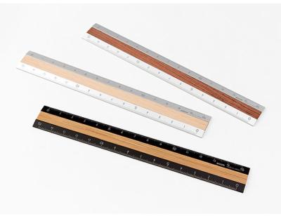 China Metal/Wood FOR MIDORI STA-422 Metal Ruler Aluminum Laser Engraving Wood Ruler 15cm Aluminum Inlaid Wooden Ruler for sale