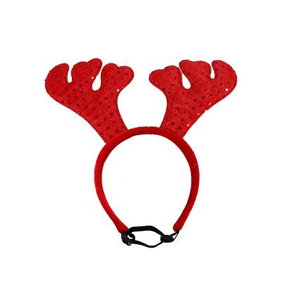 China Latest Stocked Wholesale Soft Pet Christmas Accessories Antler Pet Headwear for sale