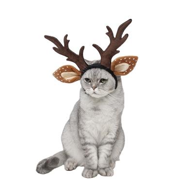 China New Christmas Dogs Cats Antler Decorations Headband Party Stocked Fairy Cute Pet Headwear for sale